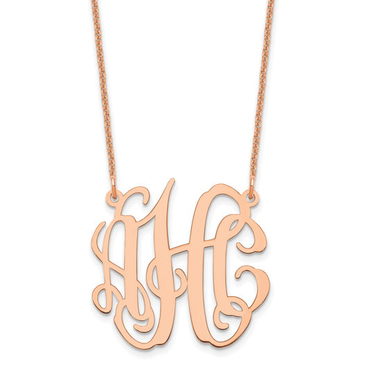14k Rose Gold Small Monogram Necklace