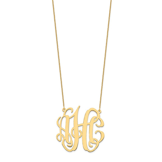 14k Yellow Gold Large Monogram Necklace