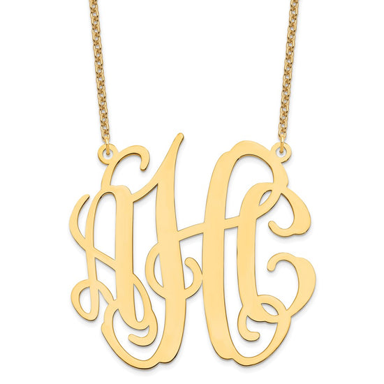 Sterling Silver/Gold-plated Large Monogram Necklace