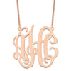 Sterling Silver/Rose-plated Large Monogram Necklace
