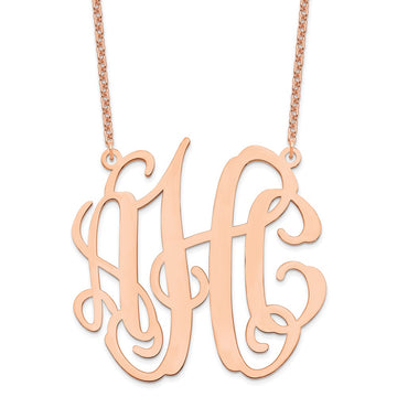 Sterling Silver/Rose-plated Large Monogram Necklace