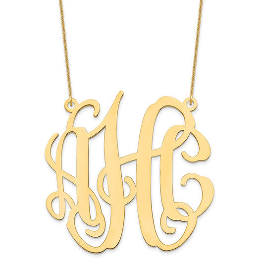 14k Yellow Gold Large Monogram Necklace