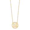 14k Yellow Gold Round Monogram Necklace