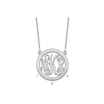 14k White Gold Small Family Monogram Necklace