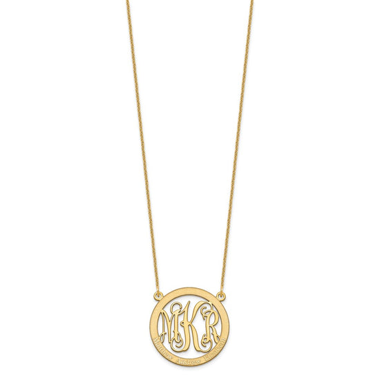 14k Yellow Gold Small Family Monogram Necklace