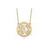 14k Yellow Gold Small Family Monogram Necklace