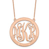 14k Rose Gold Large Family Monogram Necklace