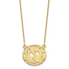 14k Yellow Gold Etched Oval Monogram Necklace