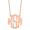 14k Rose Gold Small Round Monogram Necklace
