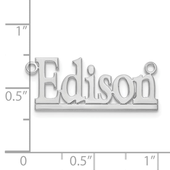 14k White Gold Underlined Name Plate