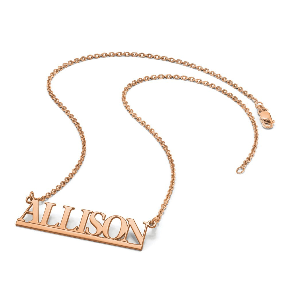14k Rose Gold Underlined Name Plate