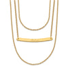 Sterling Silver/Gold-plated Brushed 3 Chain 1 Bar Necklace