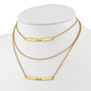 Sterling Silver/Gold-plated Brushed 3 Chain 1 Bar Necklace