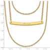 Sterling Silver/Gold-plated Brushed 3 Chain 1 Bar Necklace