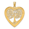 Polished Family Tree Heart Pendant