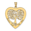 Polished Family Tree Heart Pendant