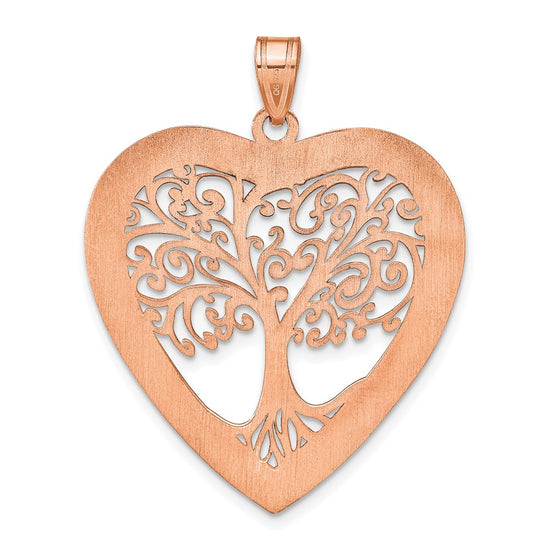 Polished Family Tree Heart Pendant