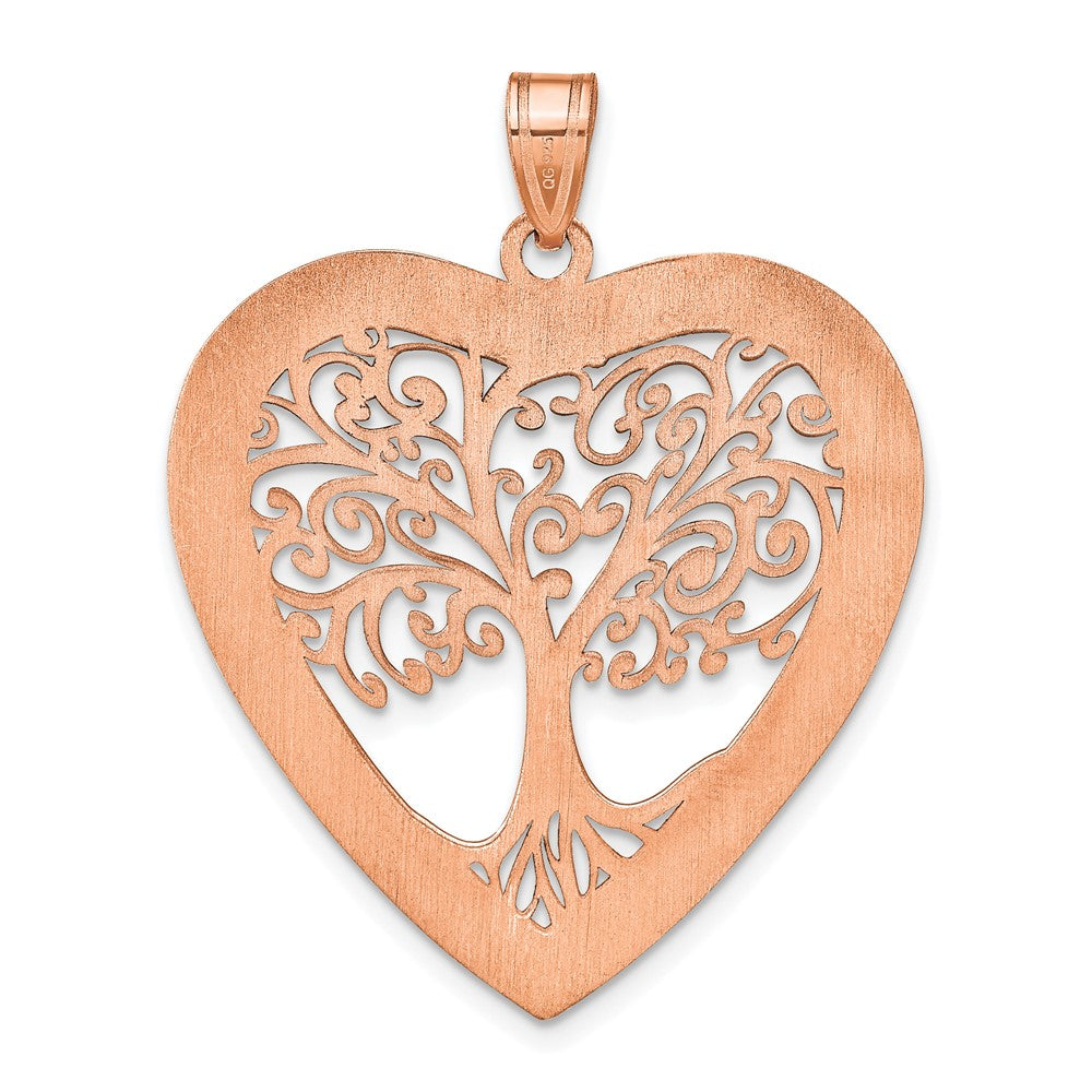 Polished Family Tree Heart Pendant