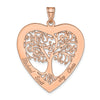 Polished Family Tree Heart Pendant