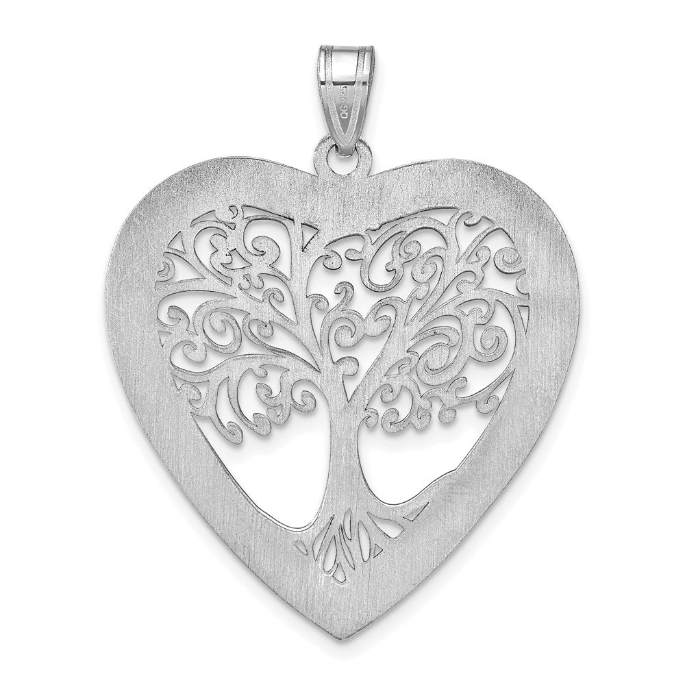 Polished Family Tree Heart Pendant