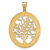 Laser Polished Family Tree Oval Pendant