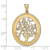 Laser Polished Family Tree Oval Pendant