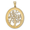 Laser Polished Family Tree Oval Pendant