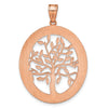 Laser Polished Family Tree Oval Pendant
