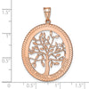 Laser Polished Family Tree Oval Pendant