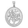 Laser Polished Family Tree Oval Pendant