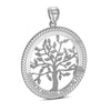 Laser Polished Family Tree Oval Pendant