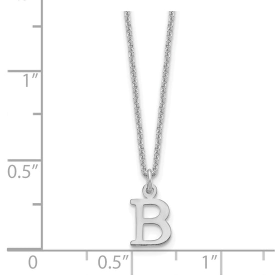 10k White Gold Cut-out Letter B Initial 18 inch Necklace
