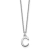 10k White Gold Cut-out Letter C Initial 18 inch Necklace
