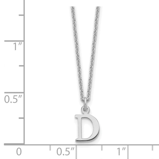 10k White Gold Cut-out Letter D Initial 18 inch Necklace