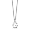 10k White Gold Cut-out Letter G Initial 18 inch Necklace