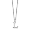 10k White Gold Cut-out Letter L Initial 18 inch Necklace