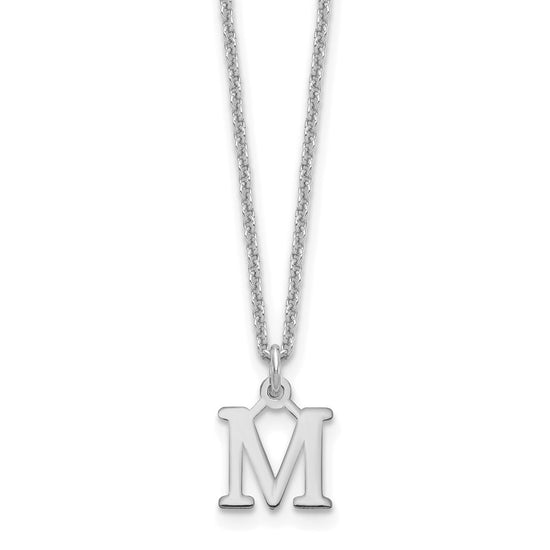 14KW Cutout Letter M Initial Necklace