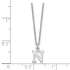 10k White Gold Cut-out Letter N Initial 18 inch Necklace