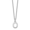 10k White Gold Cut-out Letter O Initial 18 inch Necklace