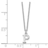 10k White Gold Cut-out Letter P Initial 18 inch Necklace