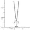 10k White Gold Cut-out Letter T Initial 18 inch Necklace