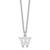10k White Gold Cut-out Letter W Initial 18 inch Necklace