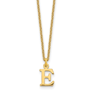14KY Cutout Letter E Initial Necklace