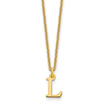 14KR Cutout Letter L Initial Necklace