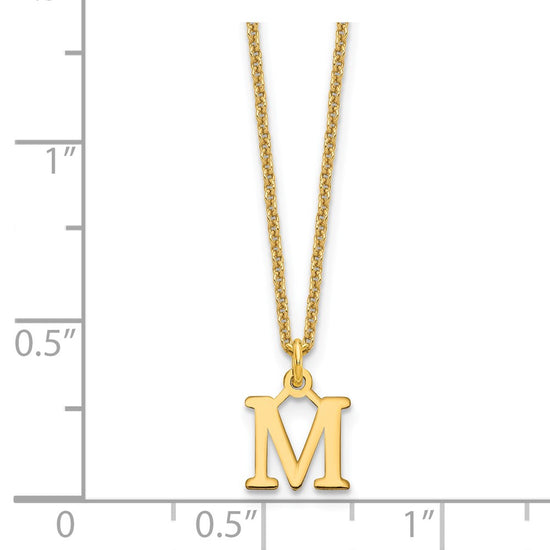 14KY Cutout Letter M Initial Necklace