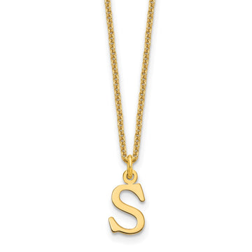 14KY Cutout Letter S Initial Necklace
