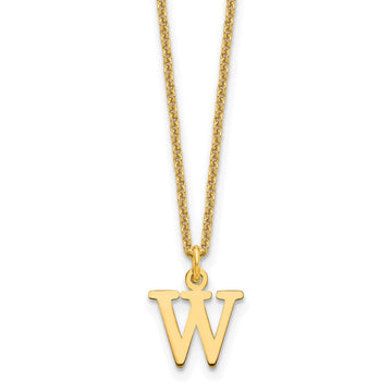 14KY Cutout Letter W Initial Necklace