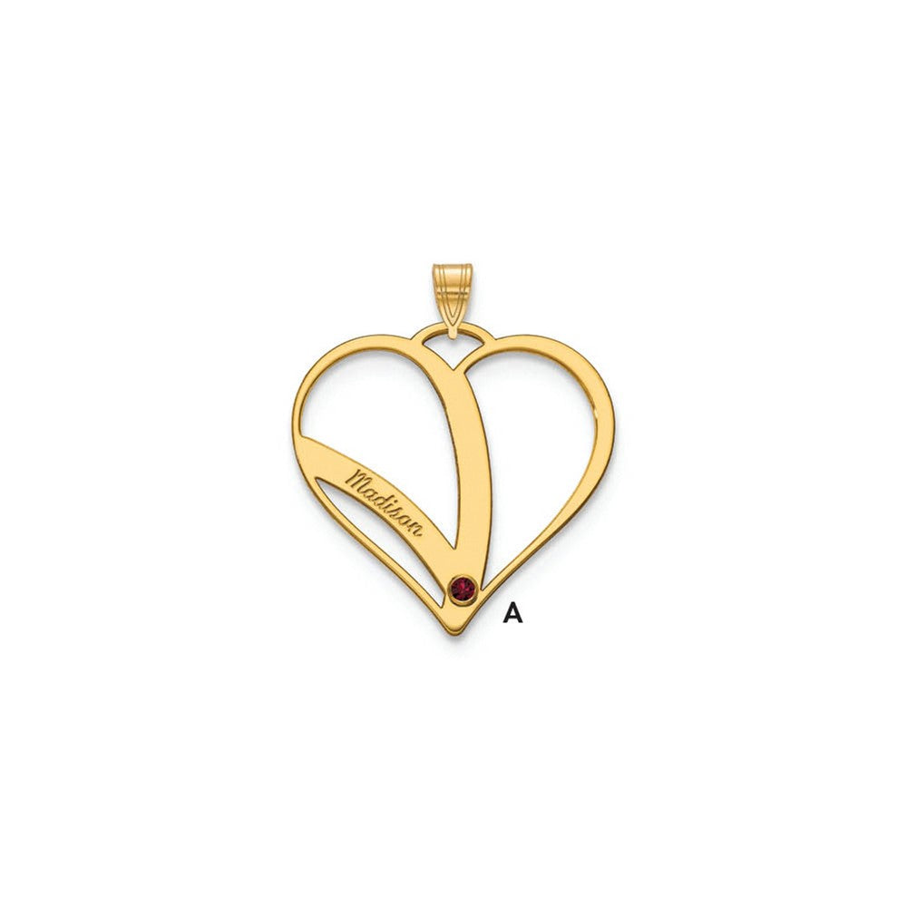 Mothers Heart Charm with Names and Birthstones