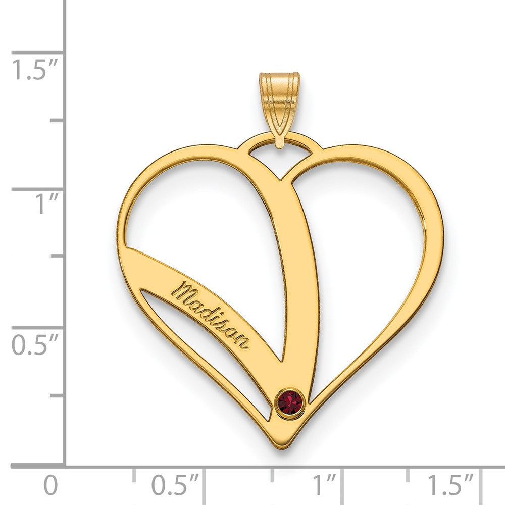 Mothers Heart Charm with Names and Birthstones