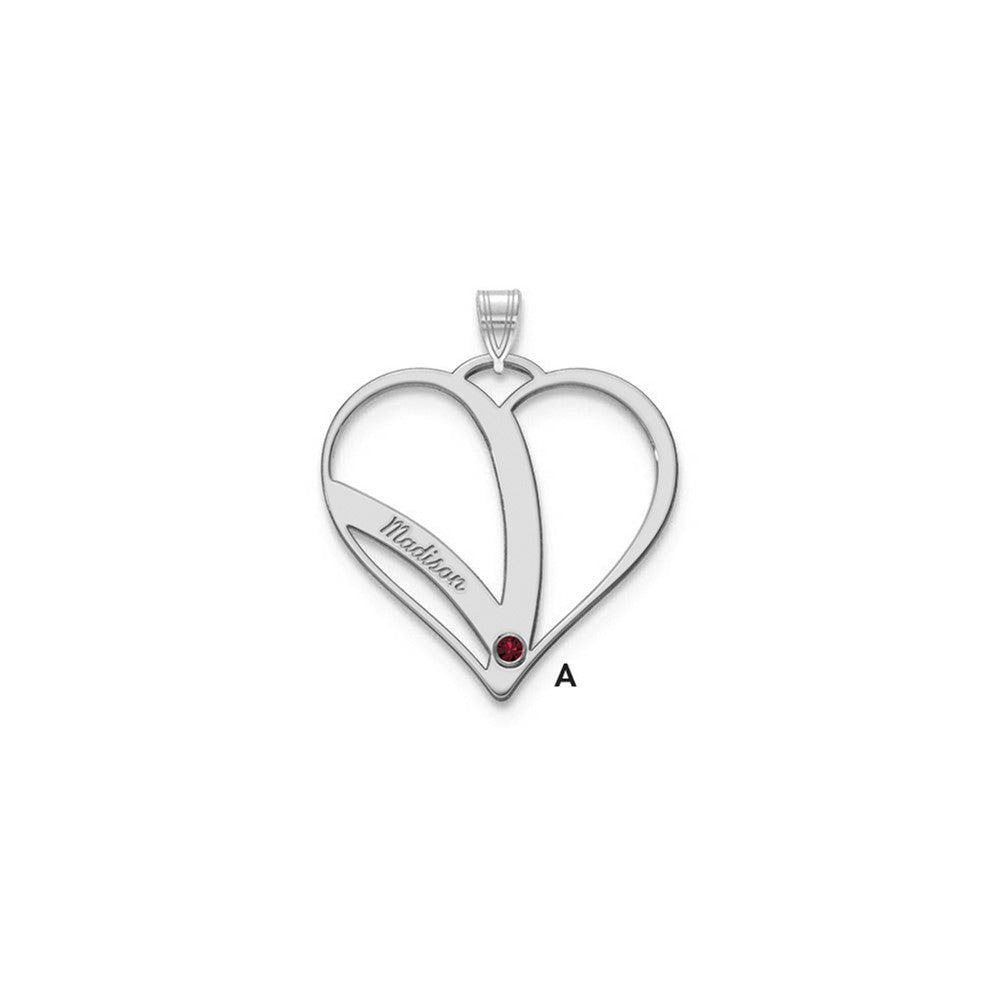 Mothers Heart Charm with Names and Birthstones
